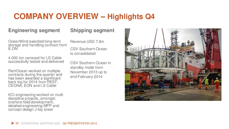 Q4 2013 RESULT – Oceanteam Shipping Asa – slide 17
