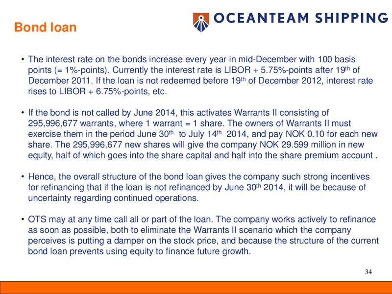 Q4 2011 EARNINGS CALL – Oceanteam Shipping Asa – slide 34