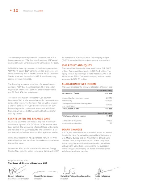 2009 ANNUAL REPORT – Oceanteam Shipping Asa – slide 10