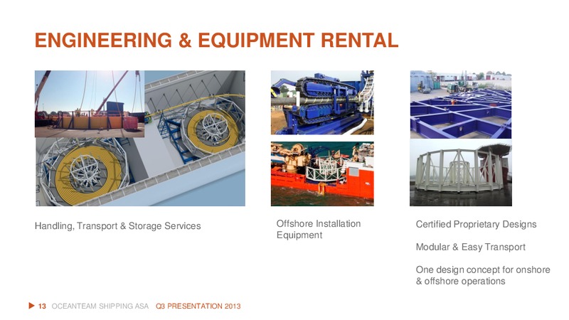 Q3 2013 EARNINGS CALL – Oceanteam Shipping Asa – slide 13