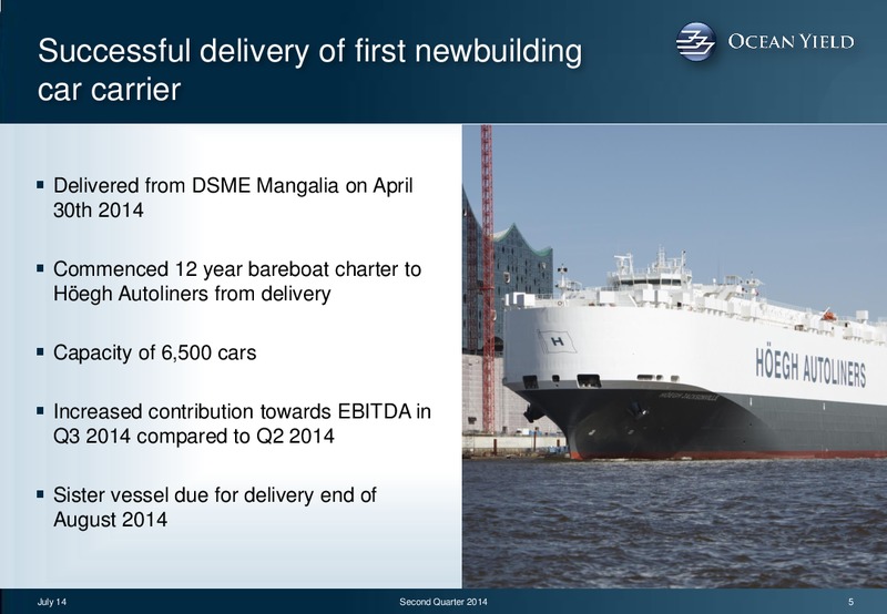 Q2 2014 EARNINGS CALL – Ocean Yield – slide 5