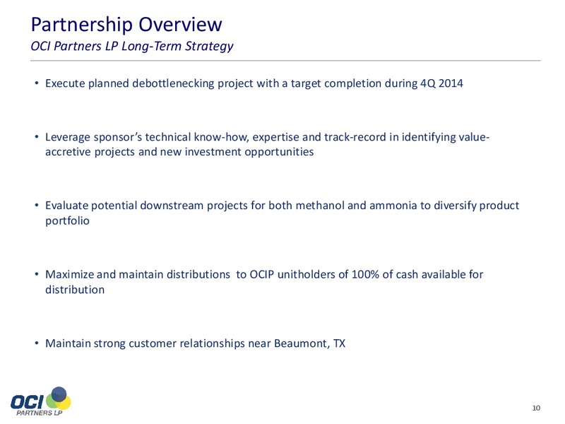 Corporation Presentation – OCI PARTNERS LP – slide 9