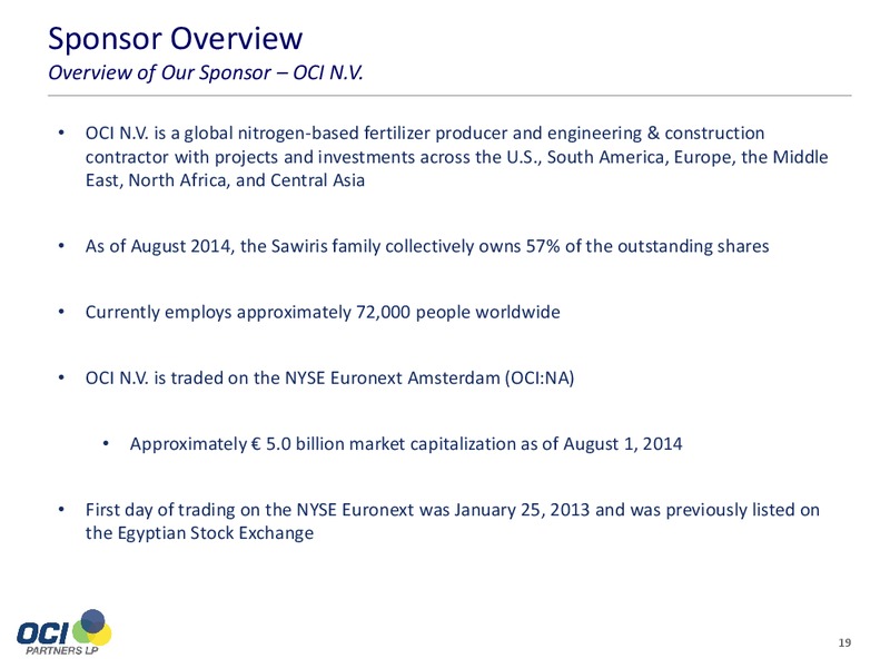 Corporation Presentation – OCI PARTNERS LP – slide 18