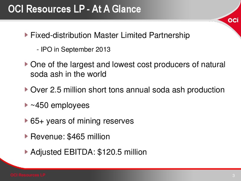 Investor Presentation – OCI RESOURCES LP – slide 3