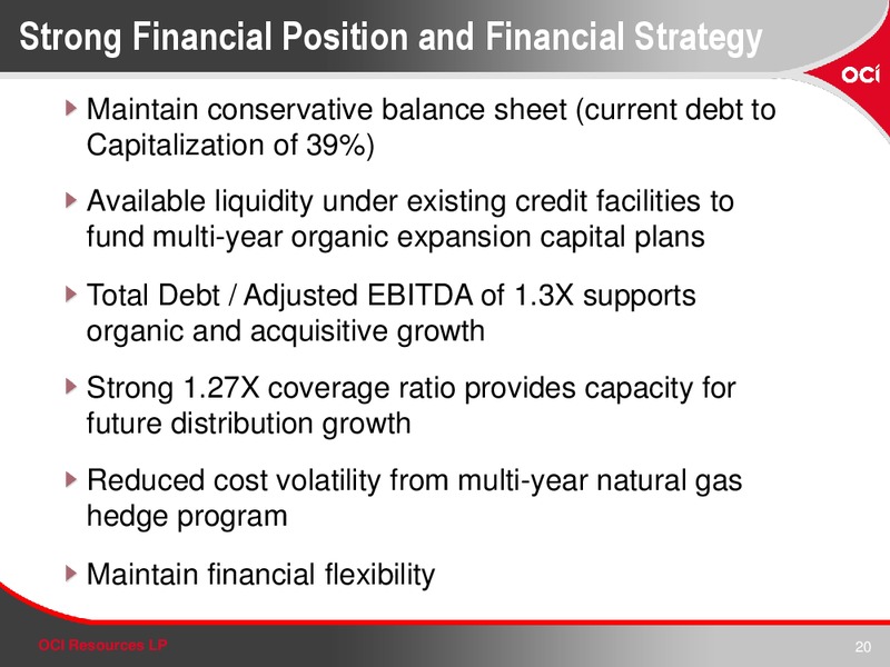 Investor Presentation – OCI RESOURCES LP – slide 19