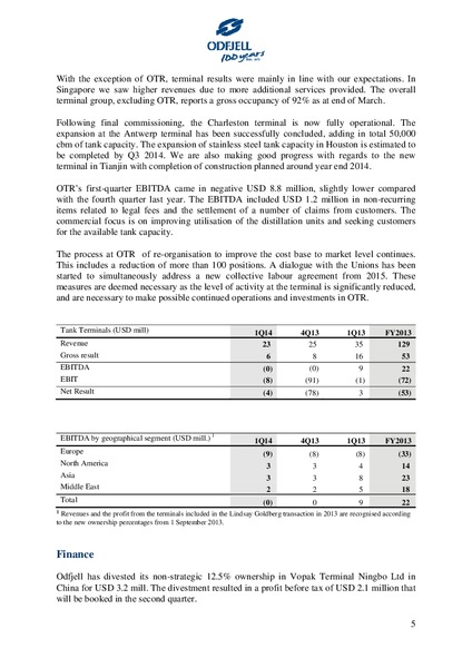 First Quarter Report – Odfjell Drilling – slide 5