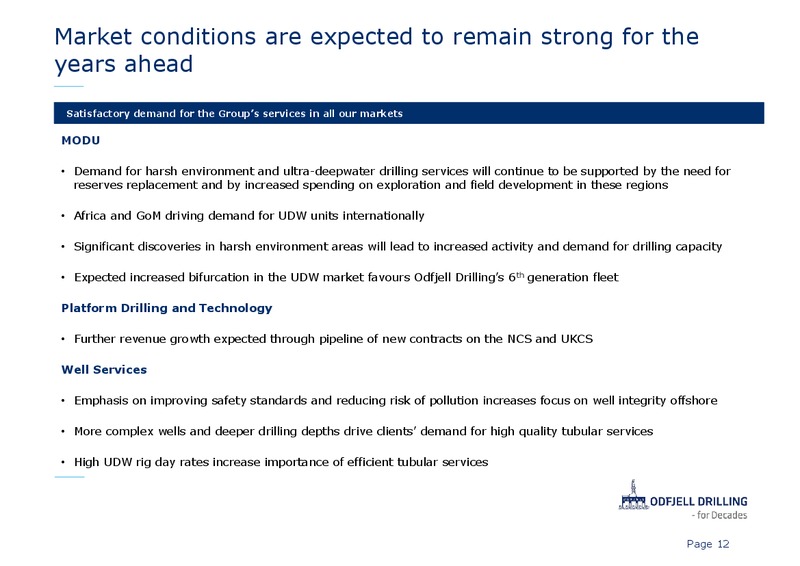 Q3 2013 EARNINGS CALL – Odfjell Drilling – slide 12