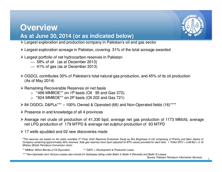 Presentation on OGDCL Full Year Results FY2014 – Ogdcl – slide 2