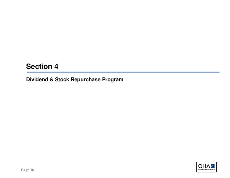 Q4 2014 EARNINGS CALL – Oha Investment Corporation – slide 18