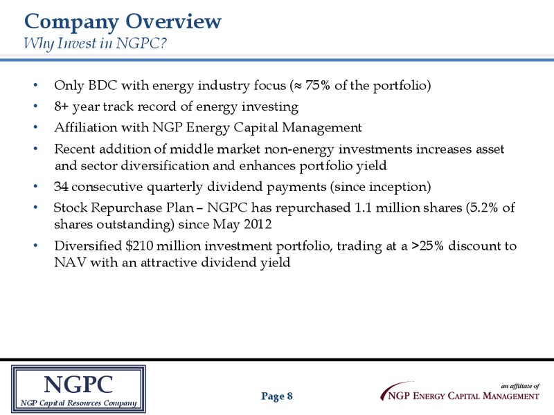 INVESTOR PRESENTATION – Oha Investment Corporation – slide 7