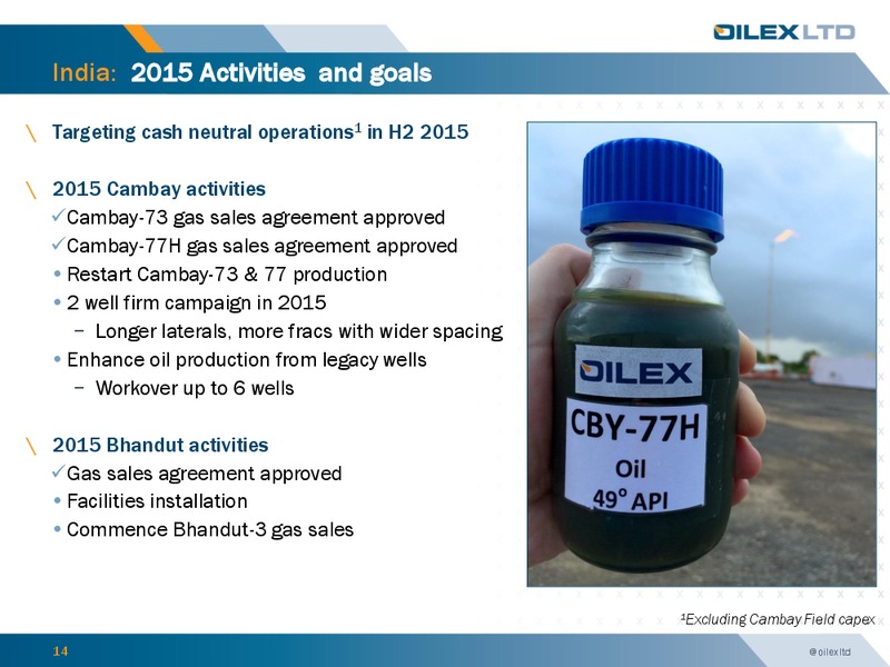 Investor Presentation – Oilex Ltd. – slide 13
