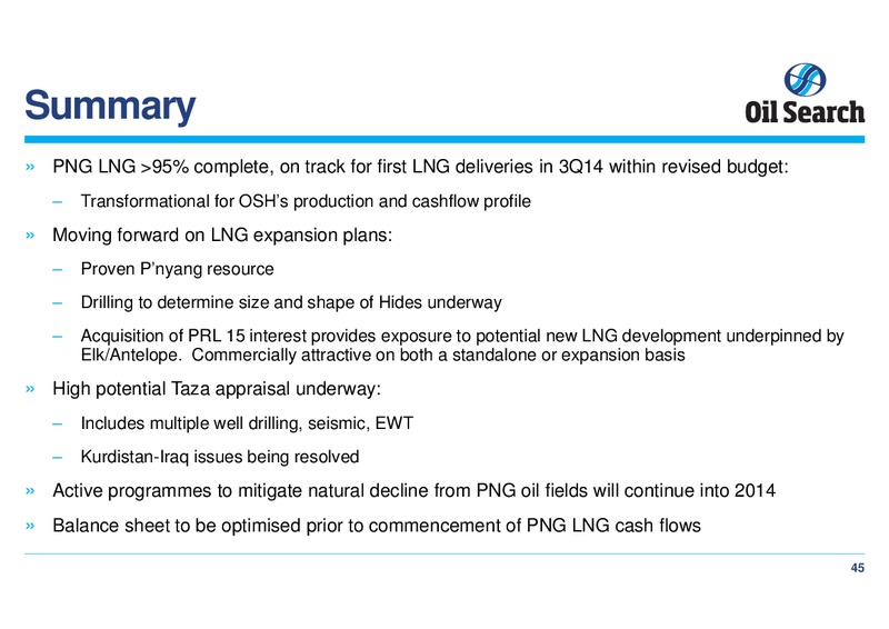 2013 Full Year Results – Oil Search Limited – slide 45