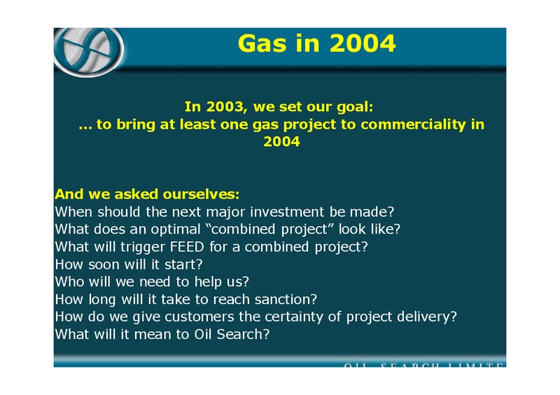 A REVIEW OF OSH GAS INITIATIVES – Oil Search Limited – slide 4
