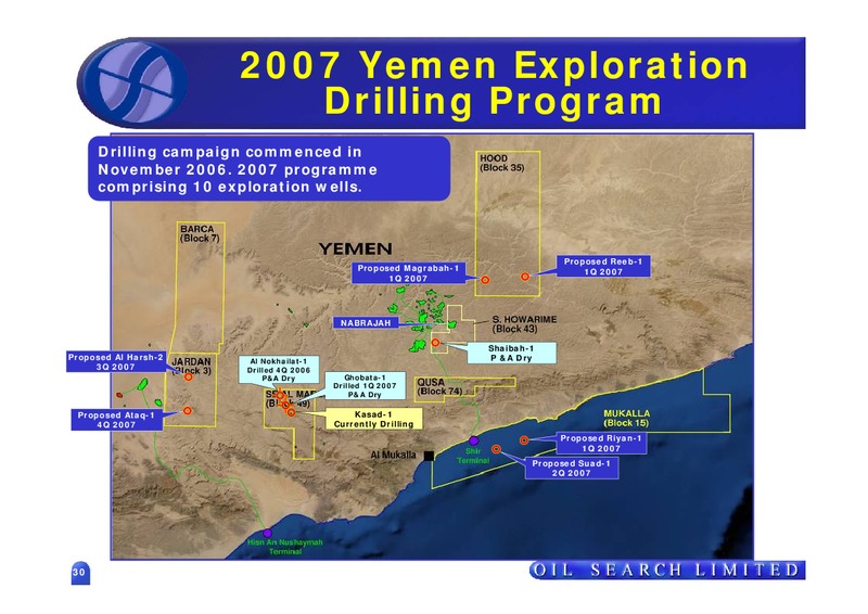 2006 FULL YEAR RESULTS – Oil Search Limited – slide 30