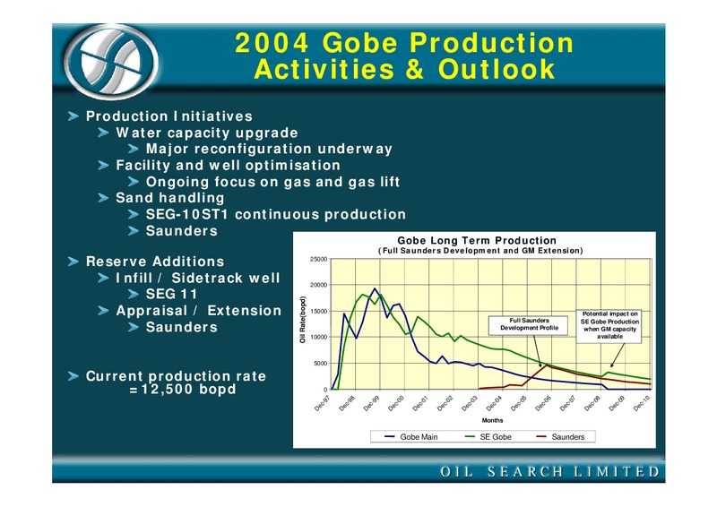 2003 FULL YEAR RESULTS – Oil Search Limited – slide 30