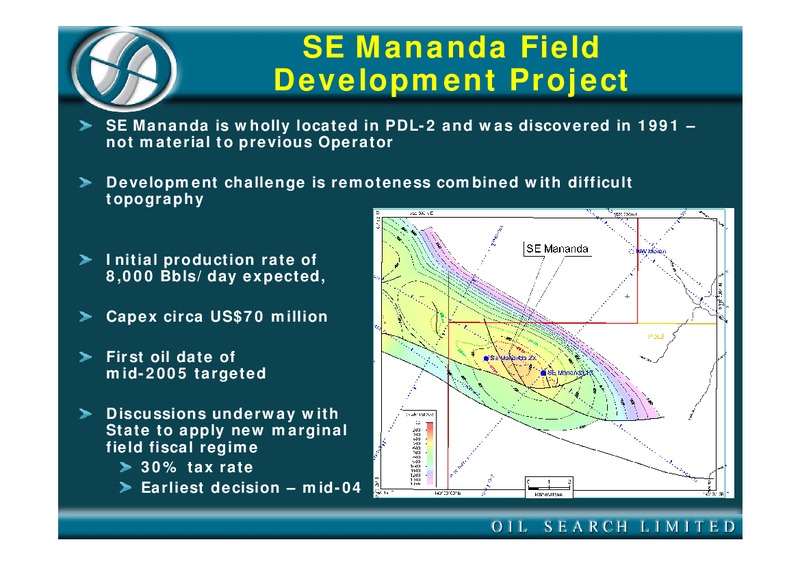 2003 FULL YEAR RESULTS – Oil Search Limited – slide 33