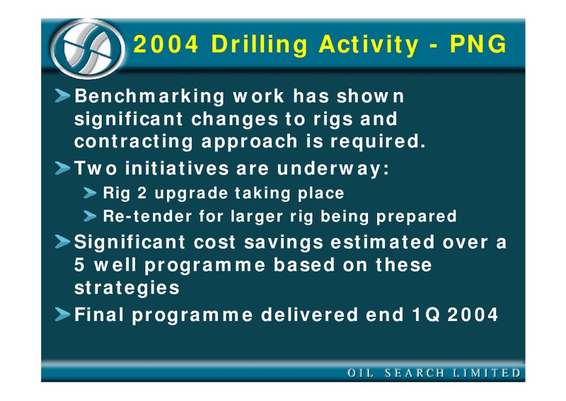 2003 FULL YEAR RESULTS – Oil Search Limited – slide 38