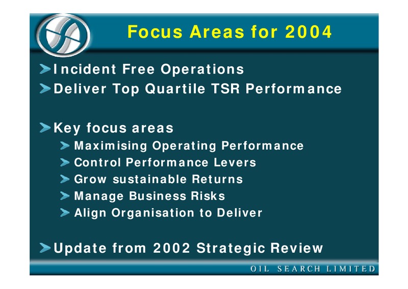 2003 FULL YEAR RESULTS – Oil Search Limited – slide 56