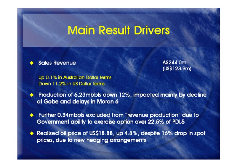 2001 RESULTS – Oil Search Limited – slide 13