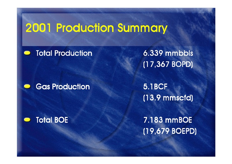 2001 RESULTS – Oil Search Limited – slide 27