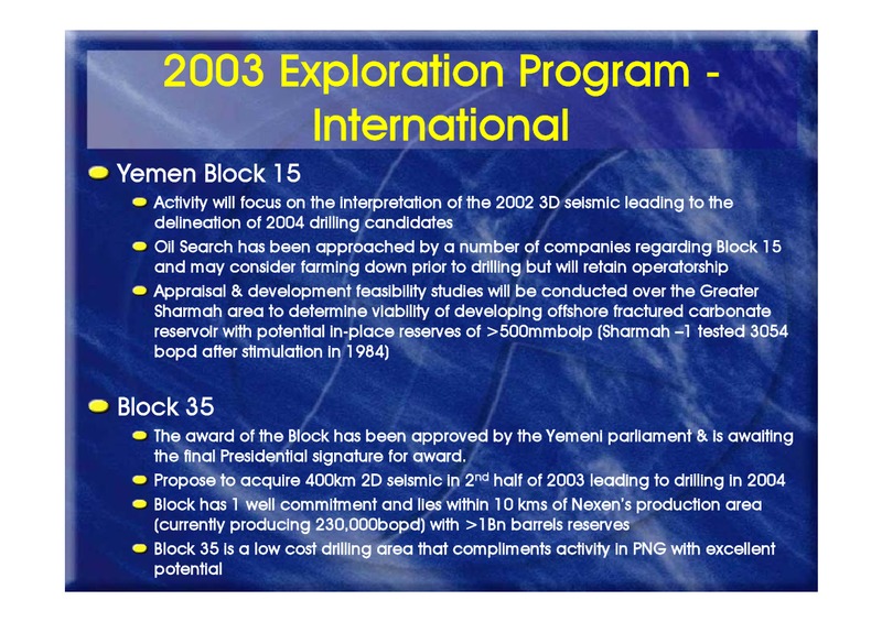 SUMMARY OF 2003 PRODUCTION & DEVELOPMENT – Oil Search Limited – slide 10