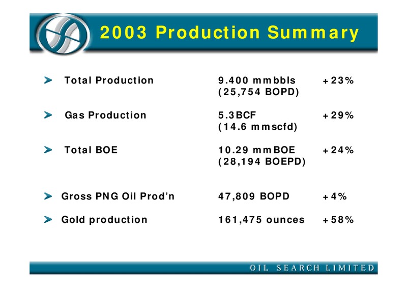 MARCH 2004 INVESTOR PRESENTATION – Oil Search Limited – slide 15