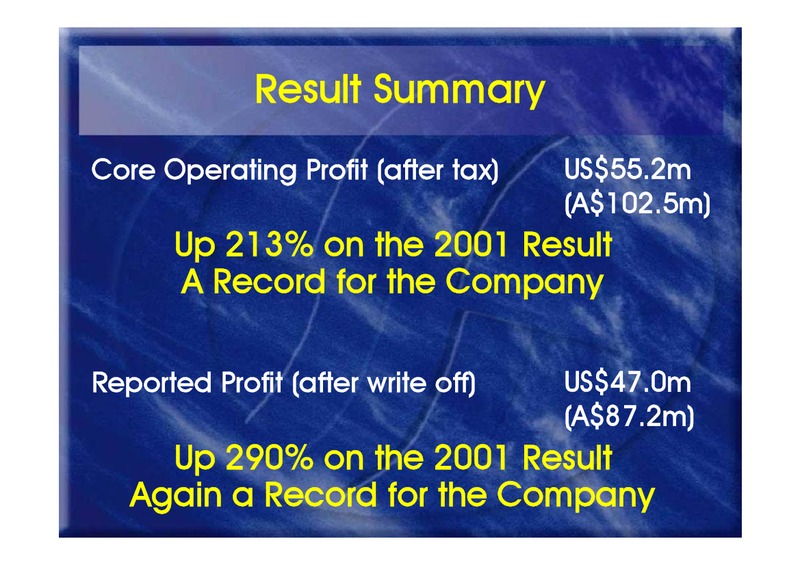 MARCH 2002 INVESTOR PRESENTATION – Oil Search Limited – slide 3