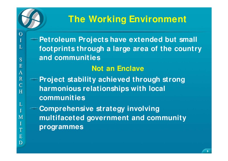 MARCH 2011 CORPORATE PRESENTATION – Oil Search Limited – slide 9