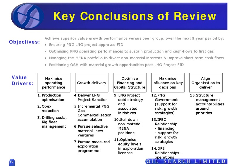 STRATEGIC REVIEW THE WAY FORWARD – Oil Search Limited – slide 18