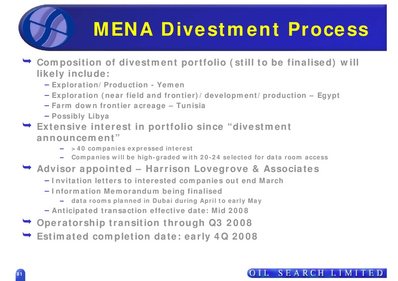 STRATEGIC REVIEW THE WAY FORWARD – Oil Search Limited – slide 81