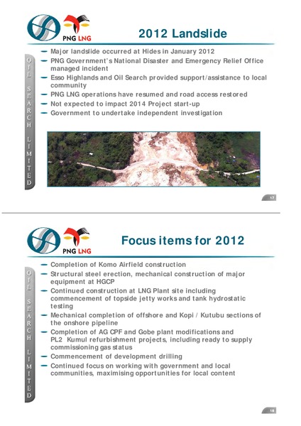 INVESTOR FIELD TRIP – Oil Search Limited – slide 9