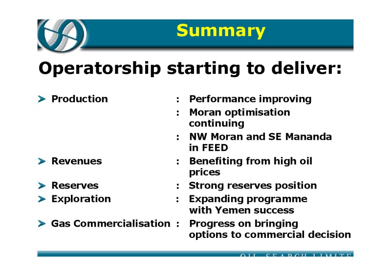 MAY 2004 PERFORMANCE UPDATE MACQUARIE RESEARCH CONFERENCE – Oil Search Limited – slide 2
