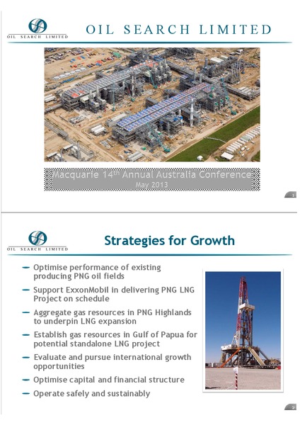 MACQUIRE ANNUAL AUSTRALIA CONFERENCE – Oil Search Limited – slide 1
