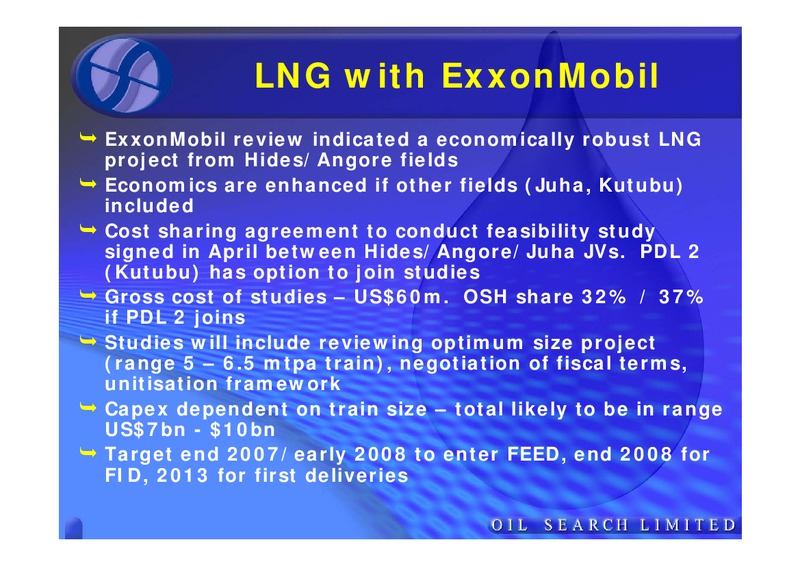 GAS COMMERCIALISATION UPDATE – Oil Search Limited – slide 16