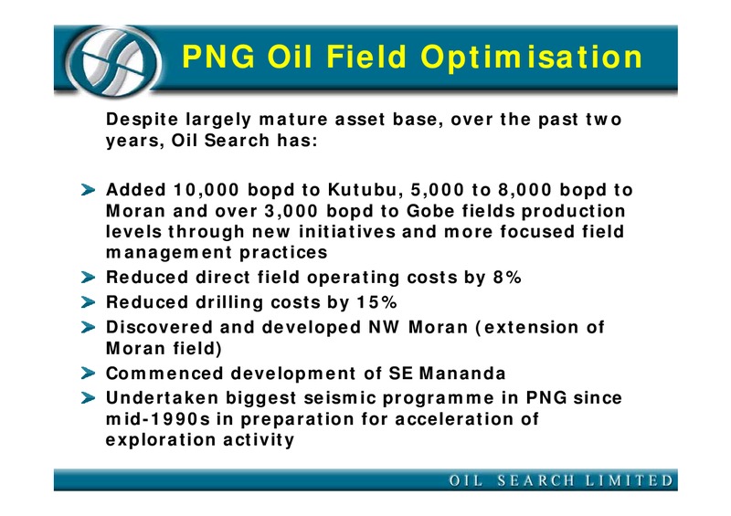 CSFB GLOBAL OIL AND GAS CONFERENCE – Oil Search Limited – slide 15