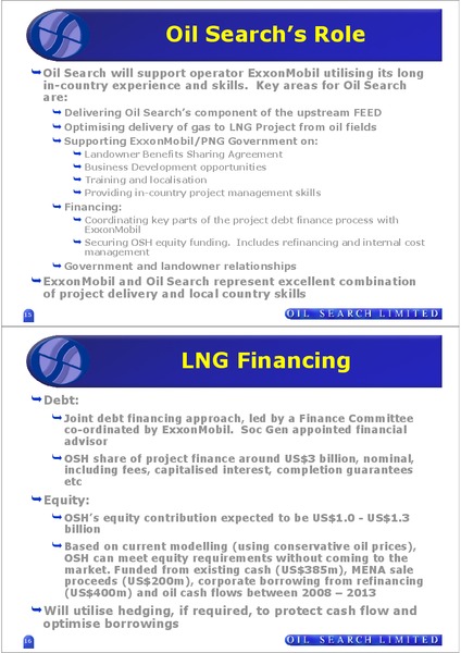 GAS COMMERCIALISATION TRANSFORMING OIL SEARCH – Oil Search Limited – slide 8