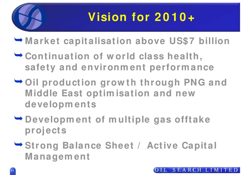 UBS CONFERENCE – Oil Search Limited – slide 11