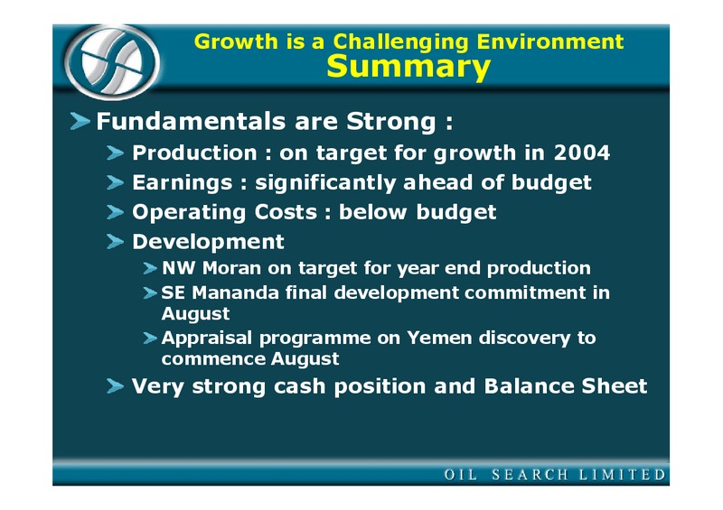THE OIL SEARCH STORY UBS 2ND ANNUAL AUSTRALIAN RESOURCES CONFERENCE – Oil Search Limited – slide 2