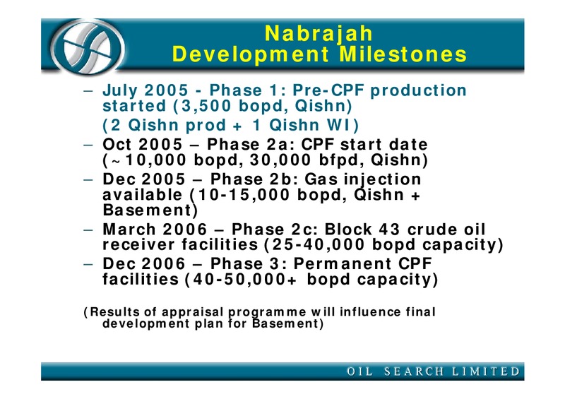 August 2005 Investor Presentation – Oil Search Limited – slide 12