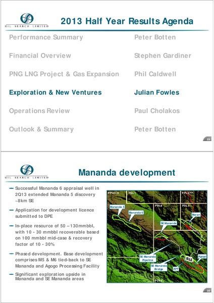 2013 HALF YEAR EARNINGS CALL – Oil Search Limited – slide 14