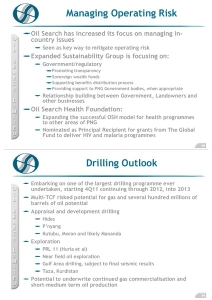 2011 FIRST HALF RESULTS – Oil Search Limited – slide 25