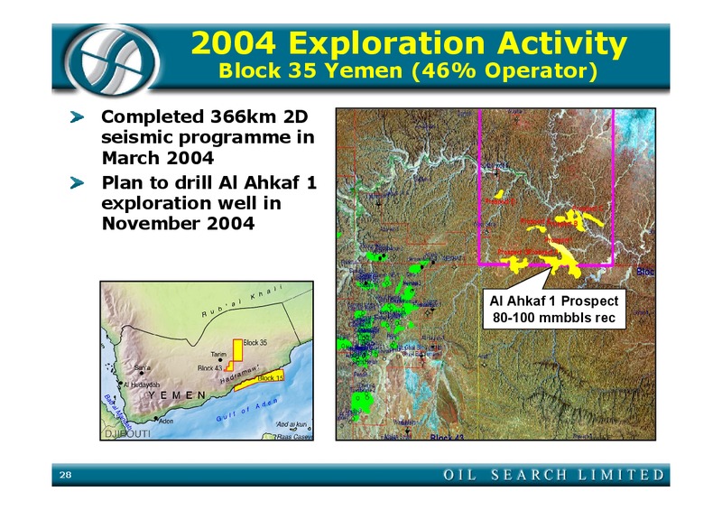 2004 HALF YEAR RESULTS – Oil Search Limited – slide 28