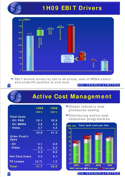 2009 HALF YEAR RESULTS – Oil Search Limited – slide 7
