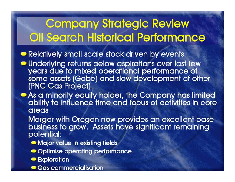 2002 HALF YEAR RESULTS – Oil Search Limited – slide 35