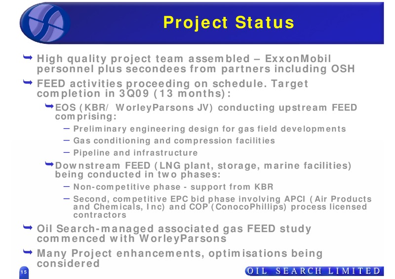 GOOD OIL CONFERENCE – Oil Search Limited – slide 15