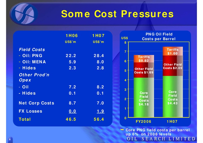 GOOD OIL CONFERENCE – Oil Search Limited – slide 6