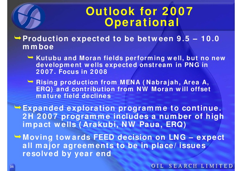 GOOD OIL CONFERENCE – Oil Search Limited – slide 35