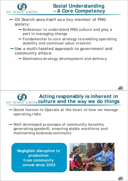 INVESTOR SUSTAINABILITY BRIEFING – Oil Search Limited – slide 3