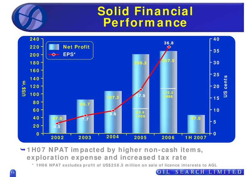 SEPTEMBER 2007 US ROADSHOW – Oil Search Limited – slide 11