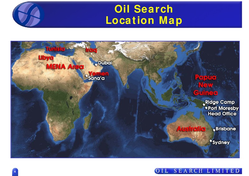 OIL SEARCH ROADSHOW – Oil Search Limited – slide 4